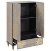 vidaXL Highboard Grey and Gold 60 x 33 x 100 cm Solid Mango Wood