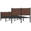 vidaXL Metal Bed Frame without Mattress Brown Oak 120x200 cm