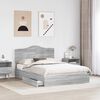vidaXL Storage Bed Grey Sonoma 140 x 200 cm Engineered Wood