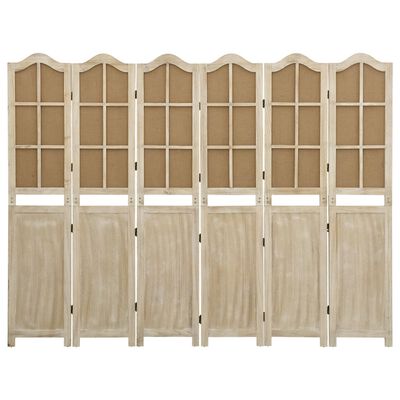 vidaXL 6-Panel Room Divider Brown 214x165 cm Fabric