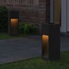 vidaXL Solar Led Pathway Light 2 pcs Black Cold Rolled Steel