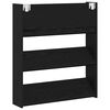 vidaXL Shoe Cabinet Black Oak 80 x 18 x 90 cm Engineered Wood