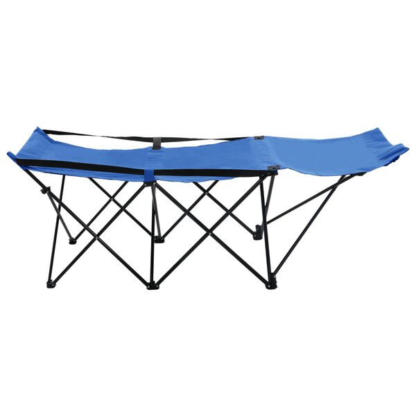 vidaXL Folding Sun Lounger Blue Steel