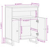 vidaXL Side Cabinet Brown and Black 60x33.5x75 cm Solid Wood Mango