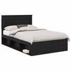 vidaXL Bed Frame with Headboard Black 120 x 190 cm Solid Pine Wood
