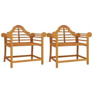 vidaXL Garden Chairs 2 pcs 91x62x94 cm Solid Wood Teak