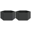 vidaXL Garden Planters 2 pcs Anthracite PP
