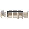 vidaXL Garden Dining Set 9 pcs Beige Poly Rattan