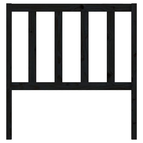 vidaXL Bed Headboard Black 106x4x100 cm Solid Wood Pine