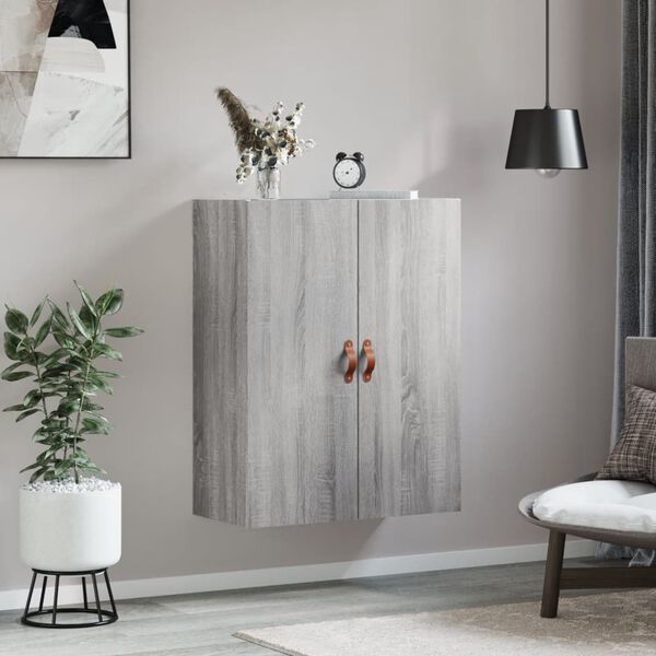 vidaXL Wall Mounted Cabinet Grey Sonoma 69.5x34x90 cm