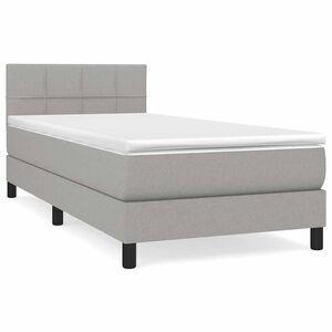 vidaXL Box Spring Bed with Mattress Light Grey 90x190 cm Fabric