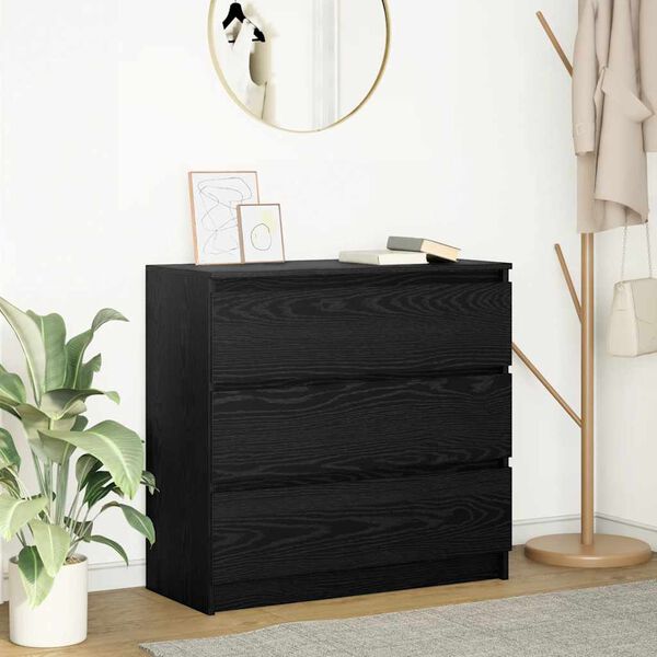 vidaXL Sideboard Black Oak 80x35x76 cm Engineered Wood