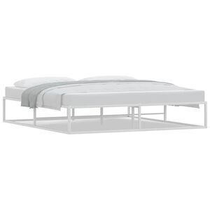 vidaXL Bed Frame without Mattress White 180x200 cm Super King Metal