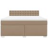 vidaXL Box Spring Bed with Mattress Cappuccino 180x200 cm Faux Leather