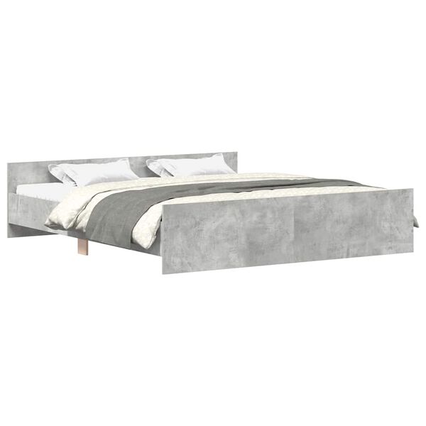 vidaXL Bed Frame without Mattress Concrete Grey 200x200 cm