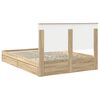 vidaXL Storage Bed with Drawer Sonoma Oak 135 x 190 cm Engineered Wood