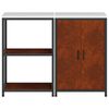 vidaXL Kitchen Storage Set with Shelf 2 pcs Rusty Weathering Steel