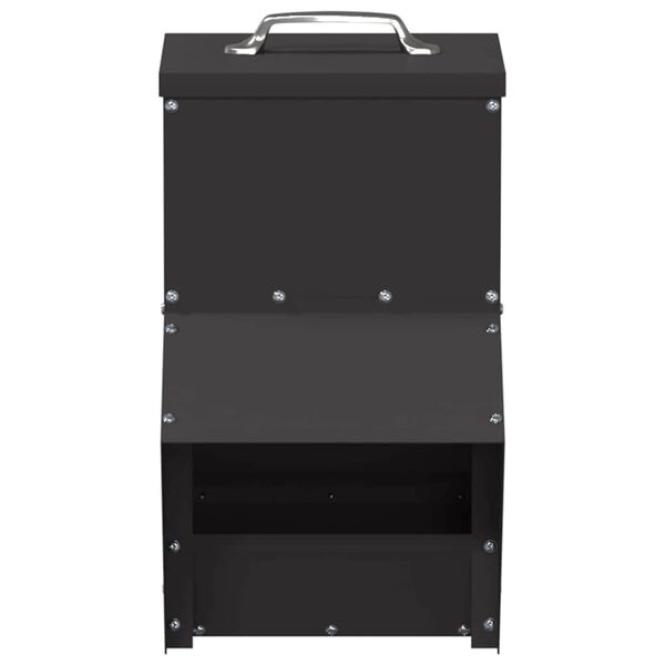 vidaXL Chicken Feeder Black 20 x 25 x35 cm Cold-Rolled Steel