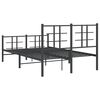 vidaXL Metal Bed Frame without Mattress with Footboard Black 120x190cm