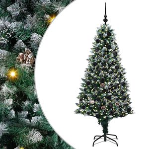 vidaXL Artificial Christmas Tree with 300 LEDs with Stand Green 180 cm
