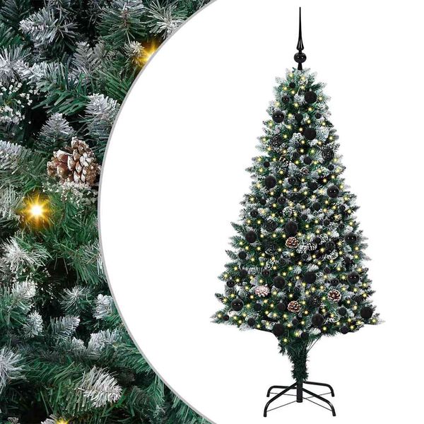 vidaXL Artificial Christmas Tree with 300 LEDs with Stand Green 180 cm
