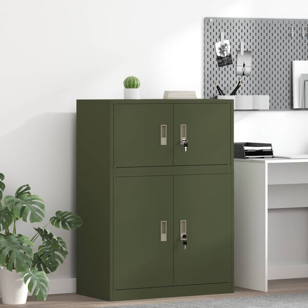 vidaXL Storage Cabinet Olive Green 80 x 40 x 40 cm Steel