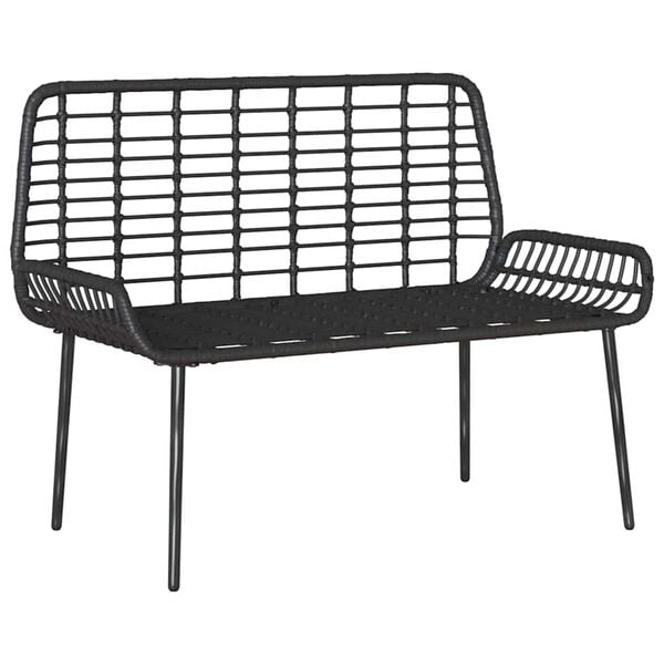 vidaXL Garden Bench Black and Anthracite Poly Rattan