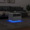 vidaXL Coffee Table with LED Lights White 50x49x40 cm