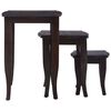 vidaXL Nesting Side Tables 3 pcs Light Black Solid Wood Mahogany
