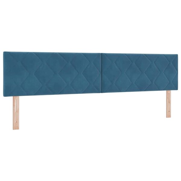 vidaXL Headboard Height Adjustable Dark blue 200 cm Velvet