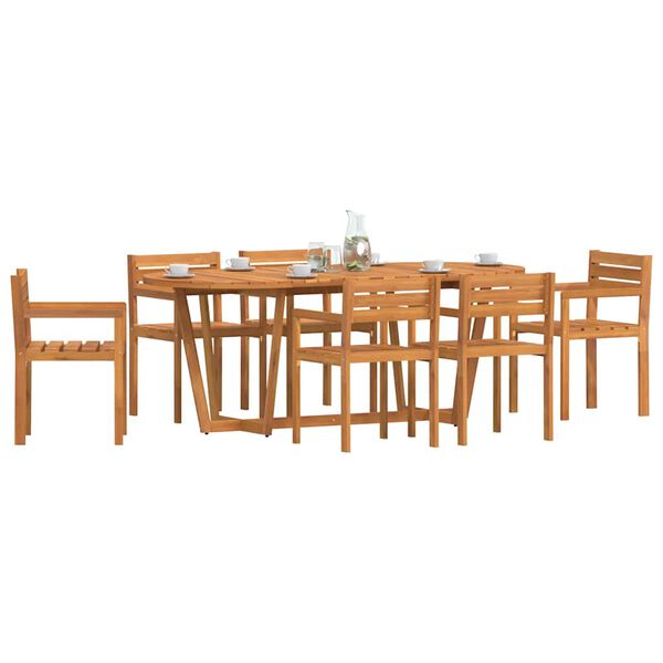 vidaXL 7 Piece Garden Dining Set Solid Wood Acacia