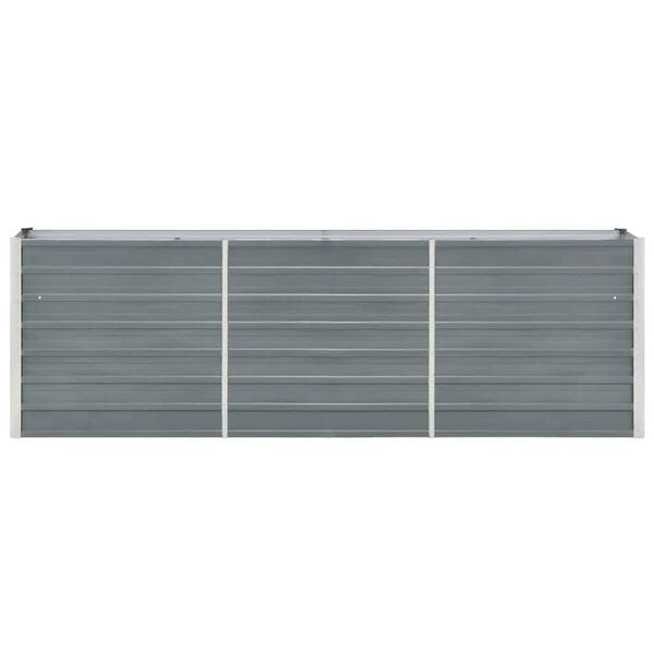vidaXL Garden Raised Bed Galvanised Steel 240x40x77 cm Grey