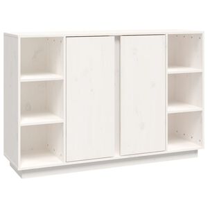 vidaXL Sideboard White 120x35x80 cm Solid Wood Pine