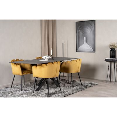 Venture Home Dining Chair Limhamn Velvet Black and Yellow