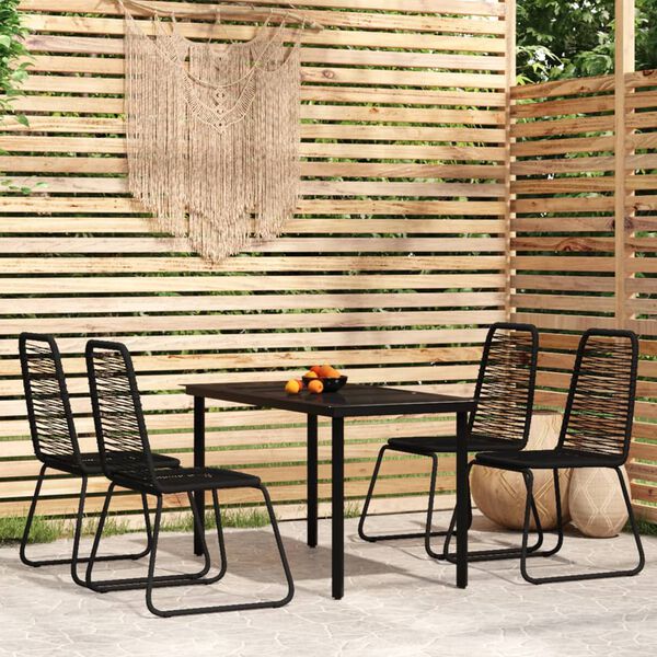 vidaXL 5 Piece Garden Dining Set Black