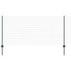 vidaXL Fence with Post Green 1 x 25 m Steel and PVC