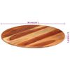 vidaXL Table Top Solid Wood Acacia Round 15-16 mm 60 cm