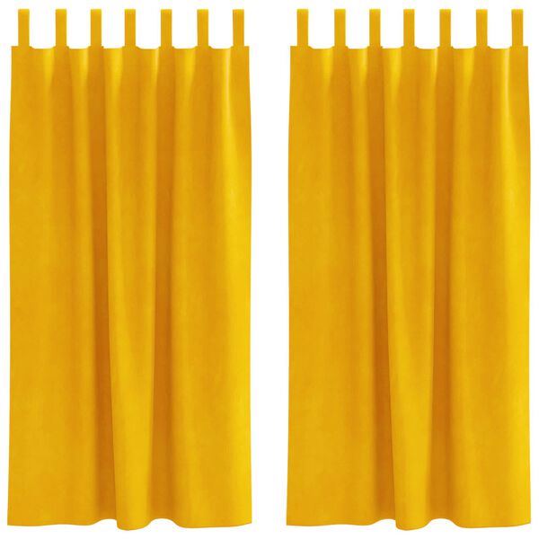 vidaXL Blackout Curtains 2 pcs Mustard Yellow 140 x 175 cm Velvet