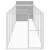 vidaXL Chicken Cage with Run Light Grey 165x863x181 cm Galvanised Steel