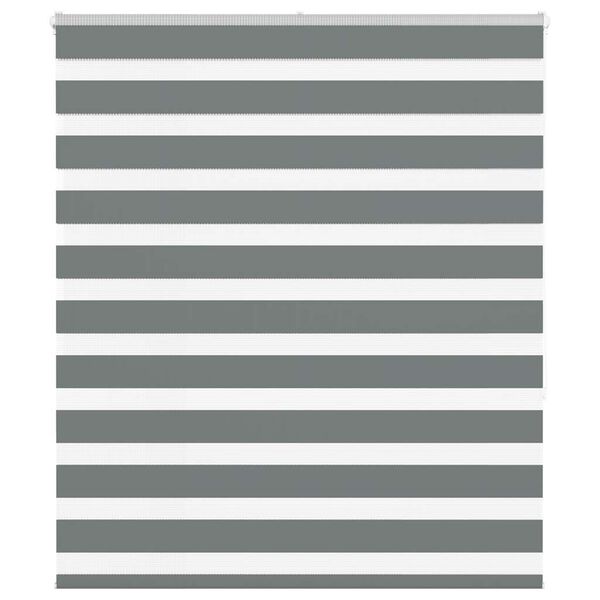 vidaXL Zebra Blind Dark Grey 135x150 cm Fabric Width 130.9 cm Polyester