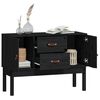 vidaXL Sideboard Black 110x40x78 cm Solid Wood Pine