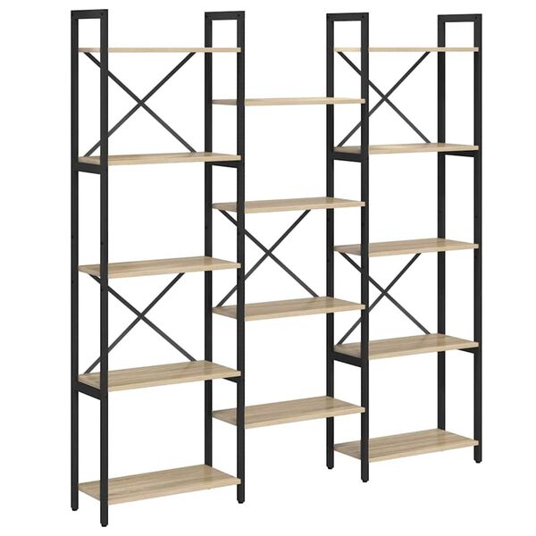 vidaXL Bookshelf Sonoma Oak 156 x 25 x 167 cm Engineered Wood