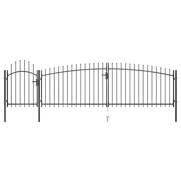 vidaXL Garden Fence Gate Woerden with Spear Top 5x1.25 m Black