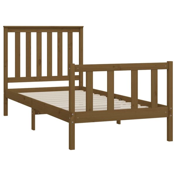 vidaXL Bed Frame without Mattress Honey Brown 100x200 cm Solid Wood Pine