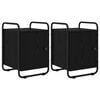 vidaXL Bedside Cabinet 2 pcs Black Oak 35 x 36.5 x 50 cm