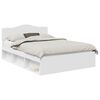 vidaXL Bed Frame with Headboard White 160 x 200 cm Solid Pine Wood