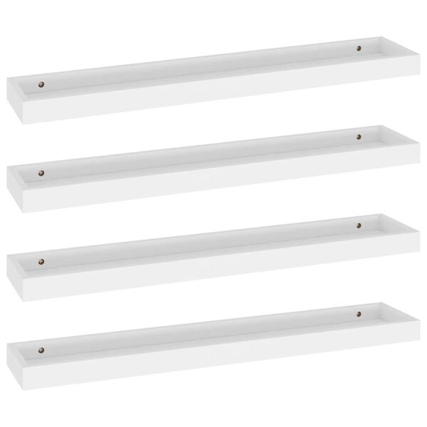 vidaXL Loggia Wall Shelves 4 pcs White 80x15x4 cm MDF