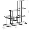 vidaXL Flower Stand 94.5x25x88 cm Black Metal