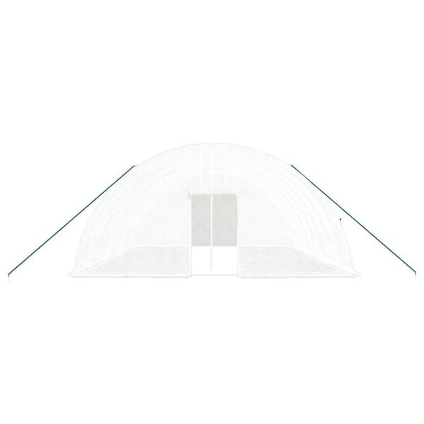 vidaXL Greenhouse with Steel Frame White 48 m&sup2; 8x6x2.85 m