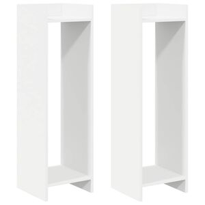 vidaXL Plant Stand with Shelf White 30 x 30 x 100 cm Engineered Wood